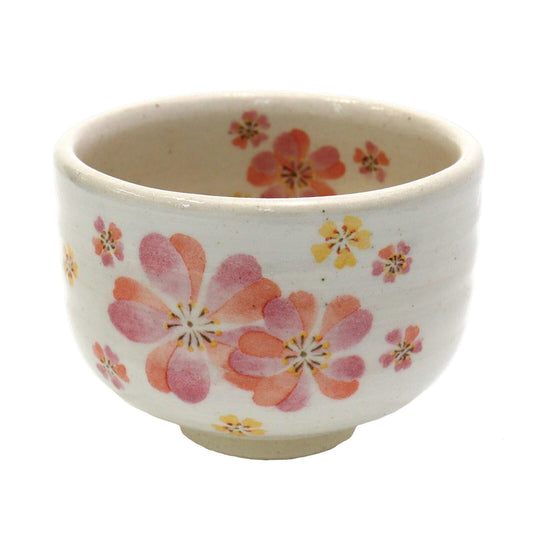 美濃焼 抹茶茶碗 桜カラフル 野点茶碗 丸好